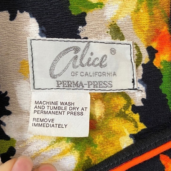 Vintage Hawaiian Dress Polynesian Maxi Alice Of California 60s Womens Small - Picture 11 of 13